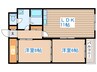 サン山の手 2LDKの間取り