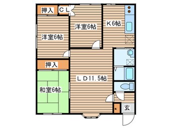 間取図 土生マンション　３