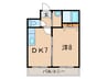 ハイフィ－ルド８８ 1DKの間取り