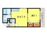 フォレスト裏参道 1DKの間取り