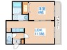 クラリス琴似 1LDKの間取り