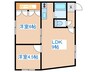 福田マンション 2LDKの間取り