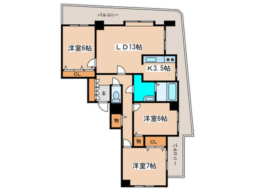 間取図 クリ－ンサッポロ医大西