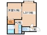 ノ－ブル水車町 1LDKの間取り