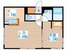 カーサフォレスト西町 1LDKの間取り