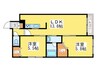 グランオルセーＳ８ 2LDKの間取り