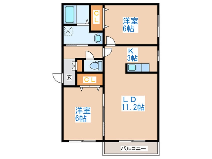 間取図 ｍｏｎ　ｔｒｅｓｏｒ発寒