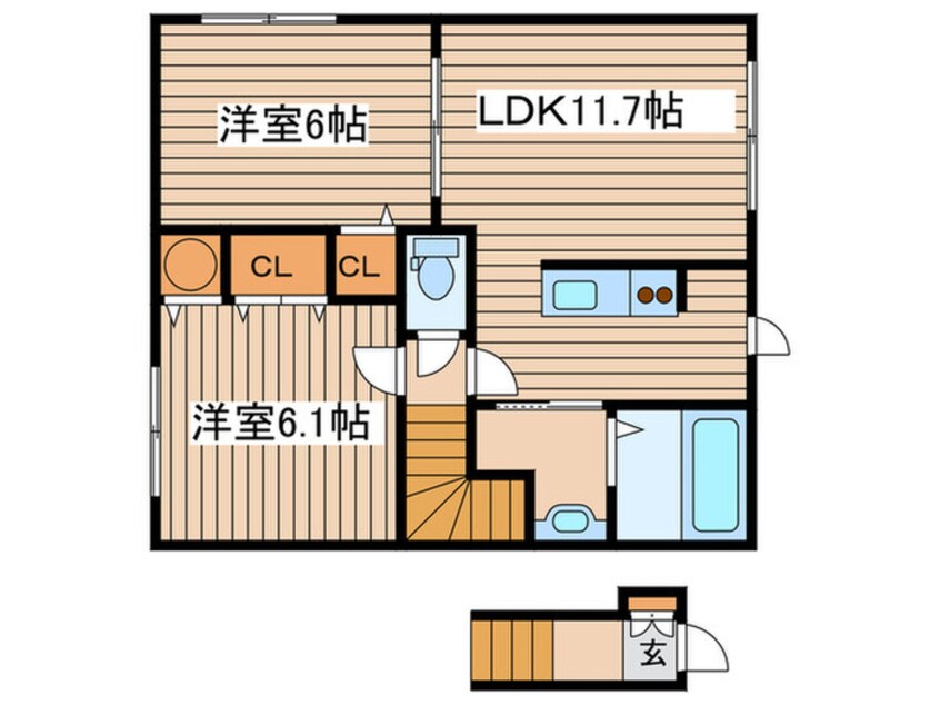 間取図 ラ．メゾン．ミナミ