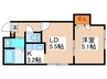 ラガ－ハイム本郷通 1LDKの間取り