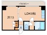メ－プル北２７条 1LDKの間取り