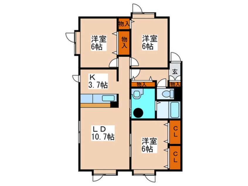 間取図 ラ・クレストールＣ