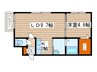 レジーナ南４条 1LDKの間取り
