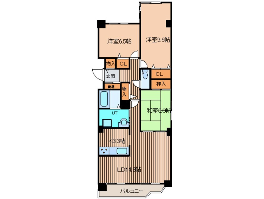 間取図 ﾛｲﾔﾙｼｬﾄ-新琴似Ｂｺ-ﾄ(301)