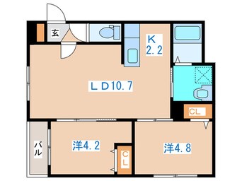 間取図 リリ円山北４