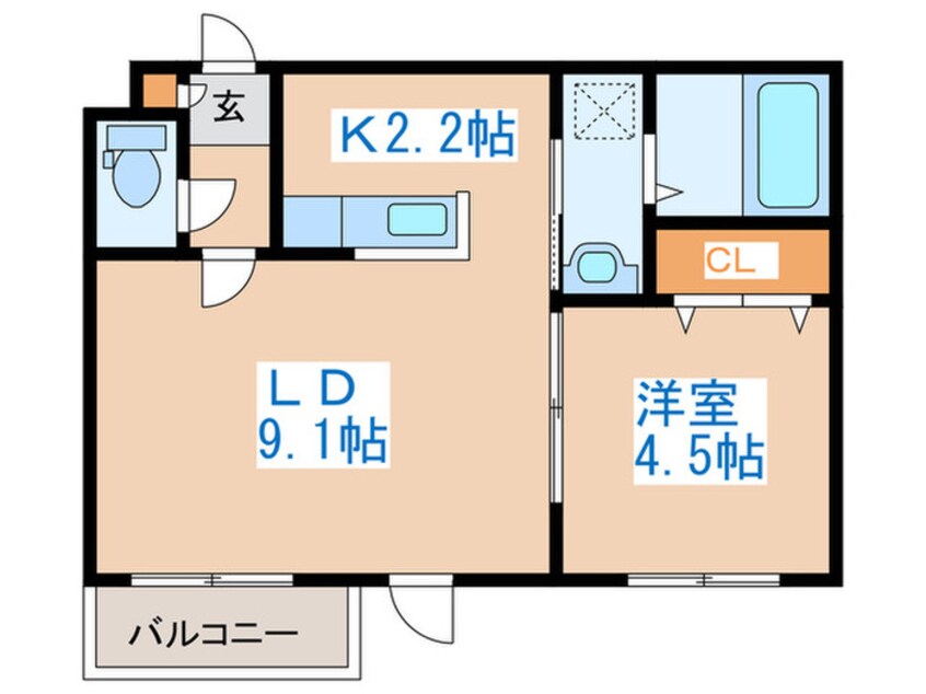 間取図 ル・ファール南６条ウエスト