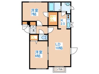 間取図 エメロ－ド西町Ｂ