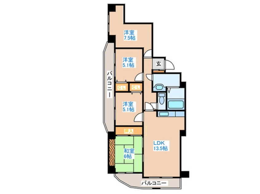 間取図 タワ－マンション粕谷Ⅲ