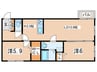フェリジータ宮ケ丘 2LDKの間取り