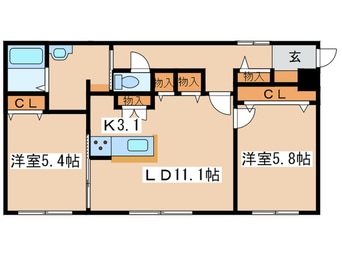 間取図 Chou　Chou新琴似