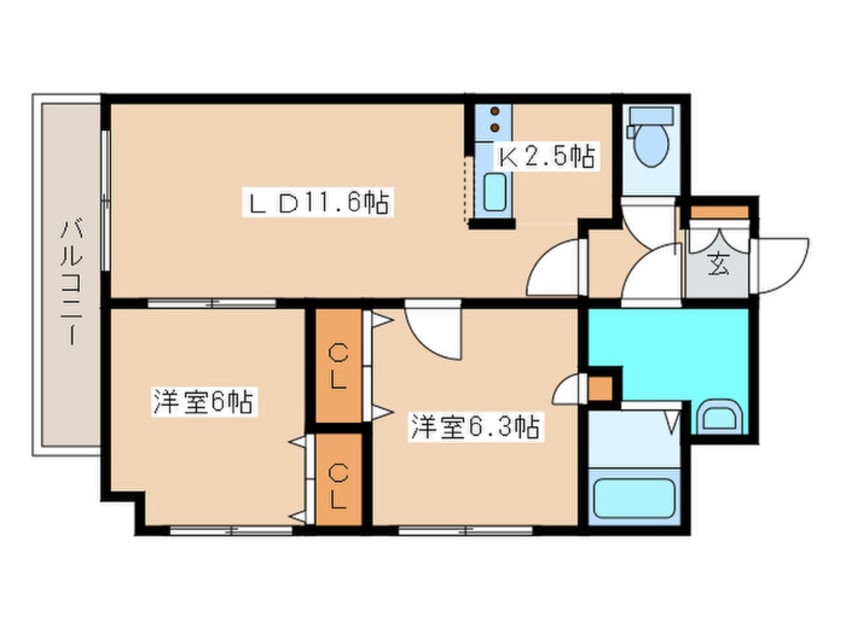 間取図 パルティーレ南郷通