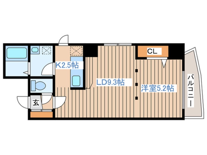 間取図 フォ－トゥフル北大前