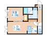 鹿鳴館Ⅲ 1LDKの間取り