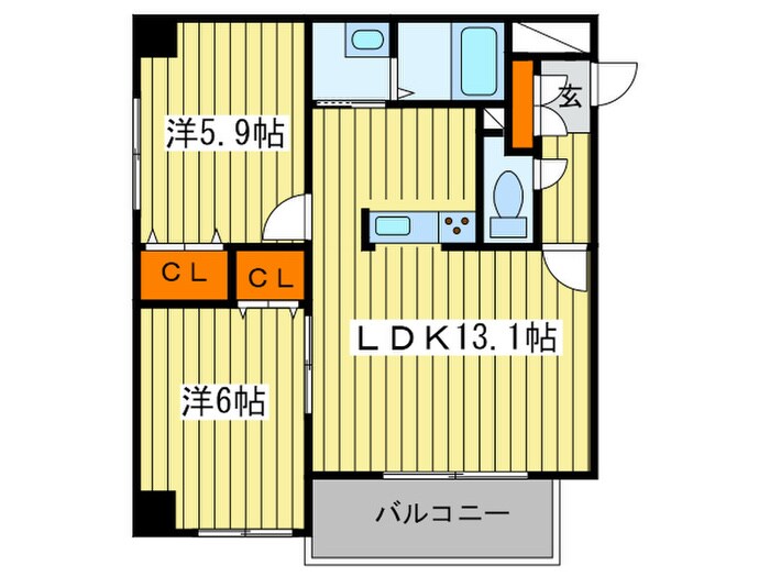 間取り図 Ｎ６ウエスト１１・Ｍ
