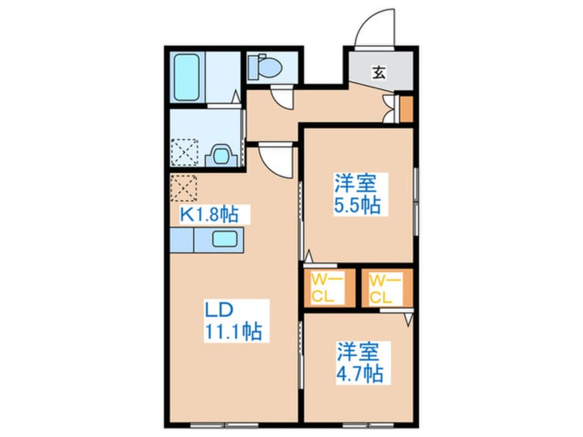 間取図 クルタ八軒