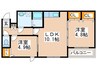 TreVenti美術館西 2LDKの間取り