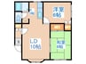 光ハイツ 2LDKの間取り