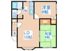 光ハイツ 2LDKの間取り