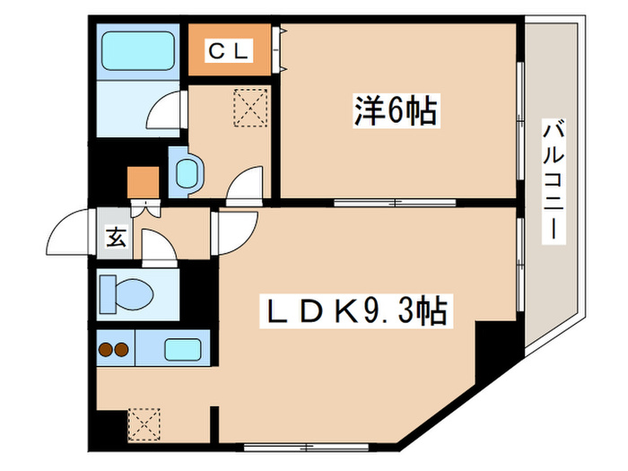 メソンカルディア 1LDKの間取り