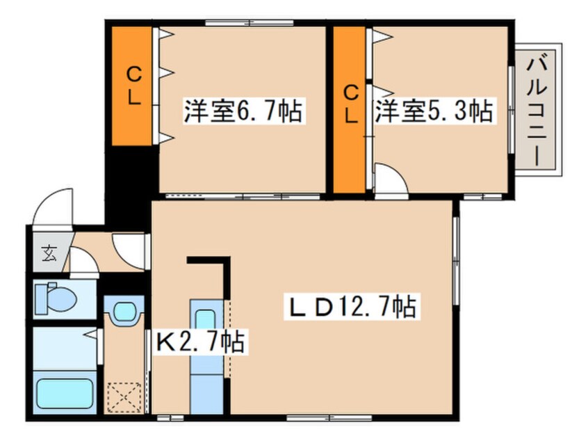 間取図 ソレイユ平岸