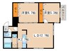ソレイユ平岸 2LDKの間取り