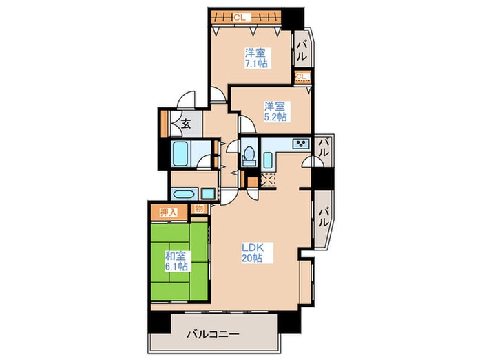 間取り図 アルス澄川イースト(1203)