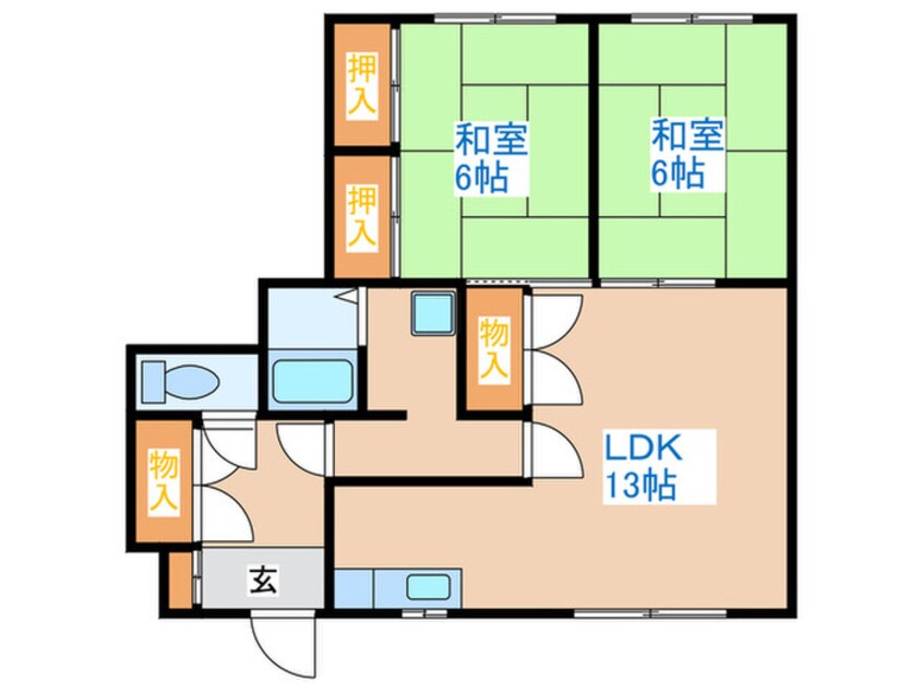 間取図 コ－ポしずかＡ