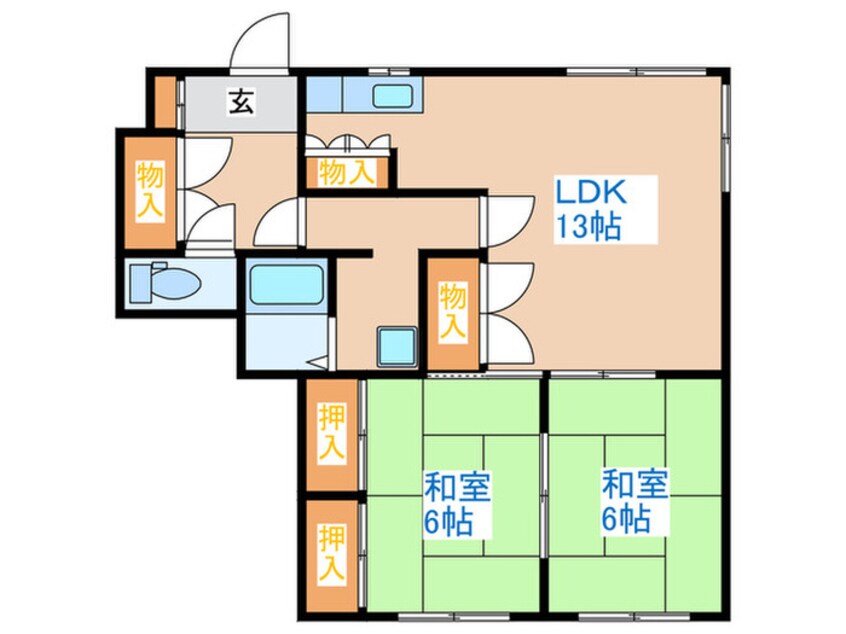 間取図 コ－ポしずかＡ