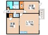 ヒルトップ西岡 2LDKの間取り