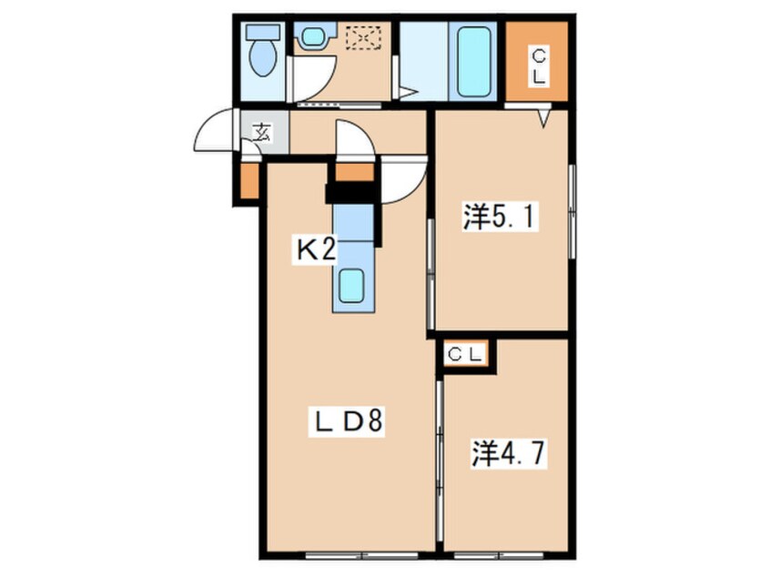 間取図 Ｒｉｔｚ　ＧＲＡＮＤＥ厚別南