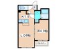 Ｒｉｔｚ　ＧＲＡＮＤＥ厚別南 1LDKの間取り