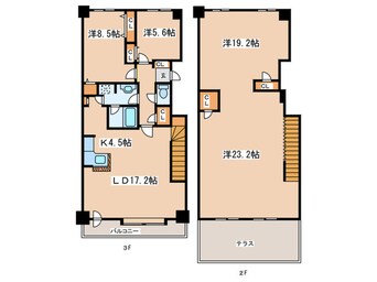 間取図 アームズ宮の森(302)