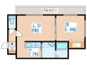 リバーサイド札幌西 1LDKの間取り