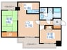 シャトー新川（601） 2LDKの間取り