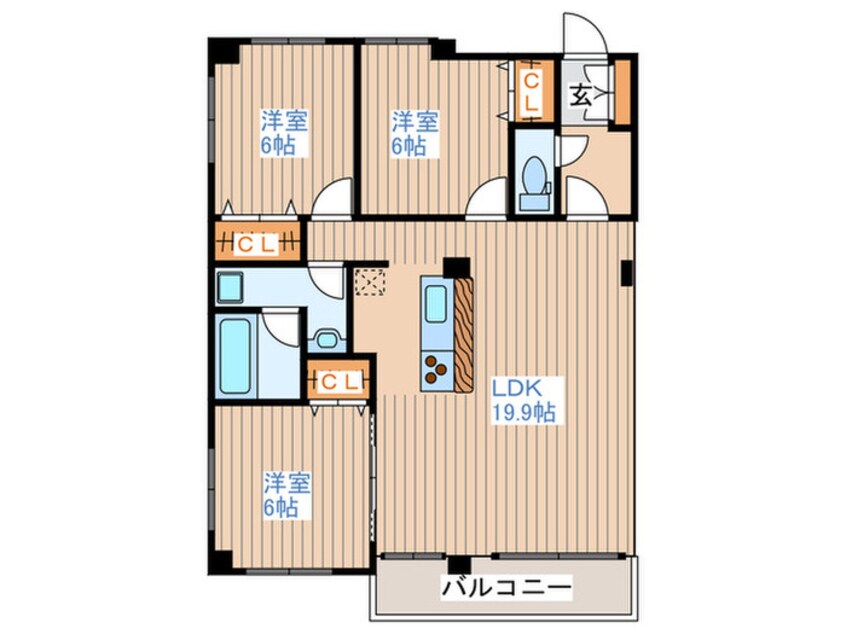 間取図 カレラ平岸