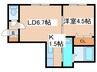 ハピネス北２１条 1LDKの間取り