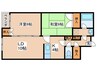 ベルメゾン北２２条 2LDKの間取り