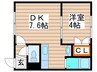グランベルプライムハウス 1DKの間取り
