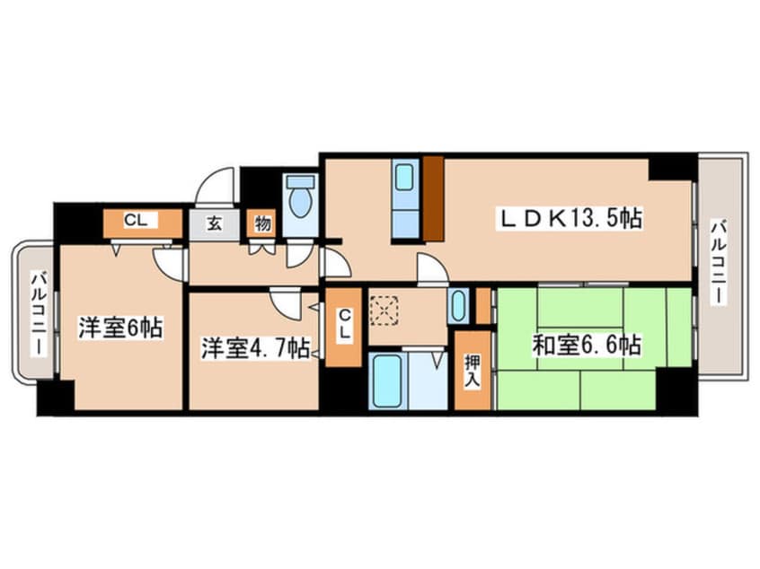 間取図 グランテ－ジ南郷