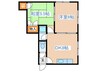 札美マンション 2DKの間取り