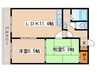 グリ－ンヒルシャト－ 2LDKの間取り